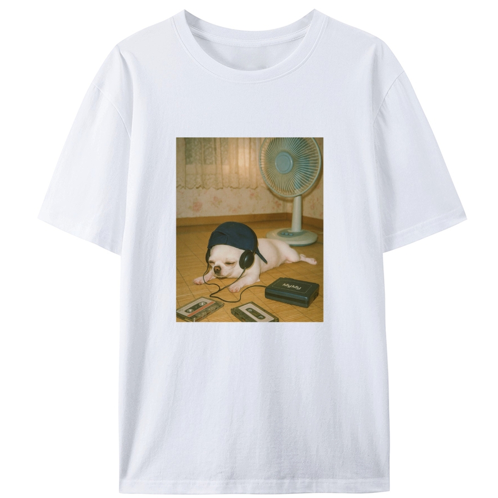 Retro Chill Dog Retro Designed for Women - Slim Fit Cotton Tee