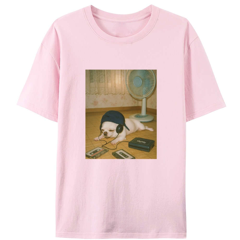Retro Chill Dog Retro Designed for Women - Slim Fit Cotton Tee