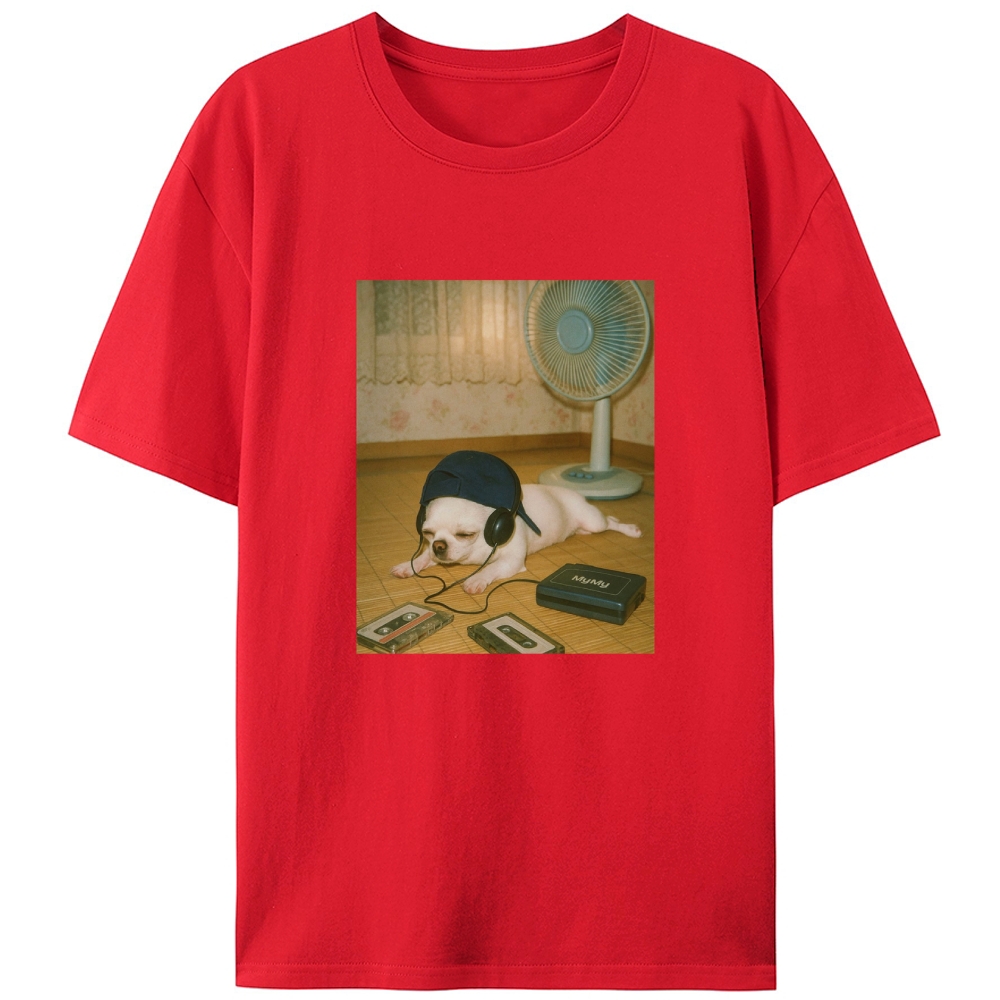 Retro Chill Dog Retro Designed for Women - Slim Fit Cotton Tee