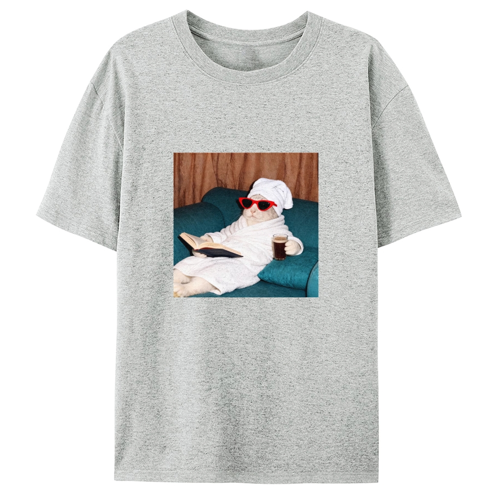 Lazy Spa Day Bunny Graphic Designed for Women - Slim Fit Cotton Tee
