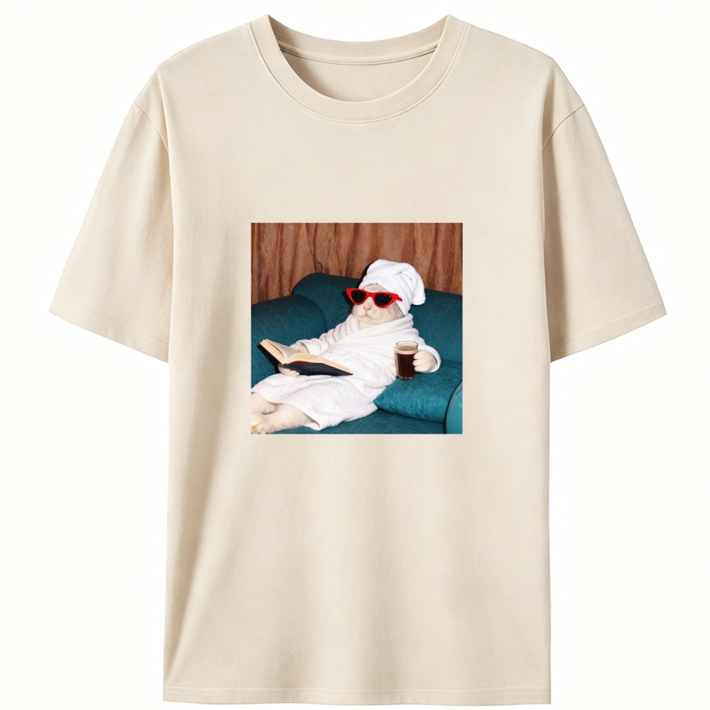 Lazy Spa Day Bunny Graphic Designed for Women - Slim Fit Cotton Tee