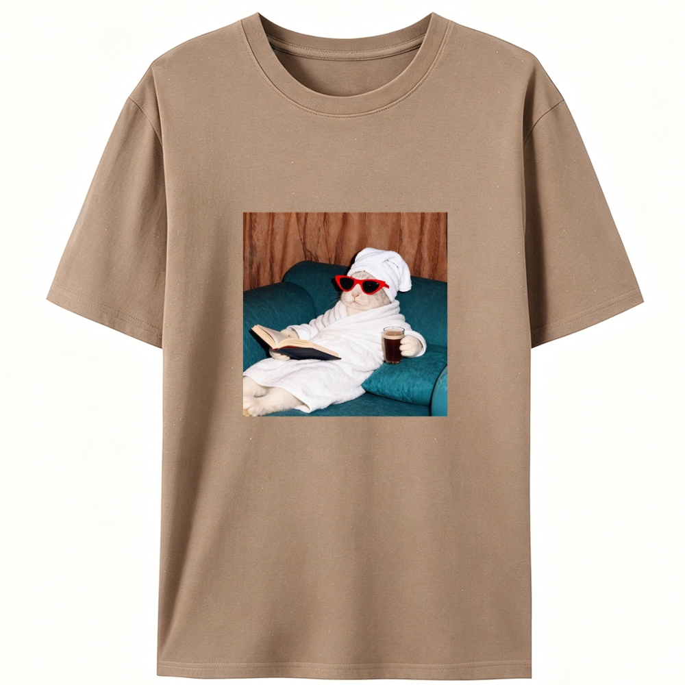 Lazy Spa Day Bunny Graphic Designed for Women - Slim Fit Cotton Tee