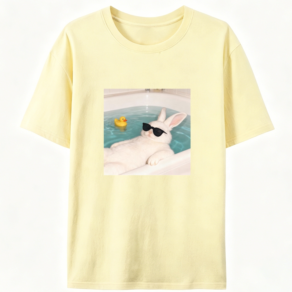 Bath Tub Bunny Sunglasses Graphic Designed for Women - Slim Fit Cotton Tee
