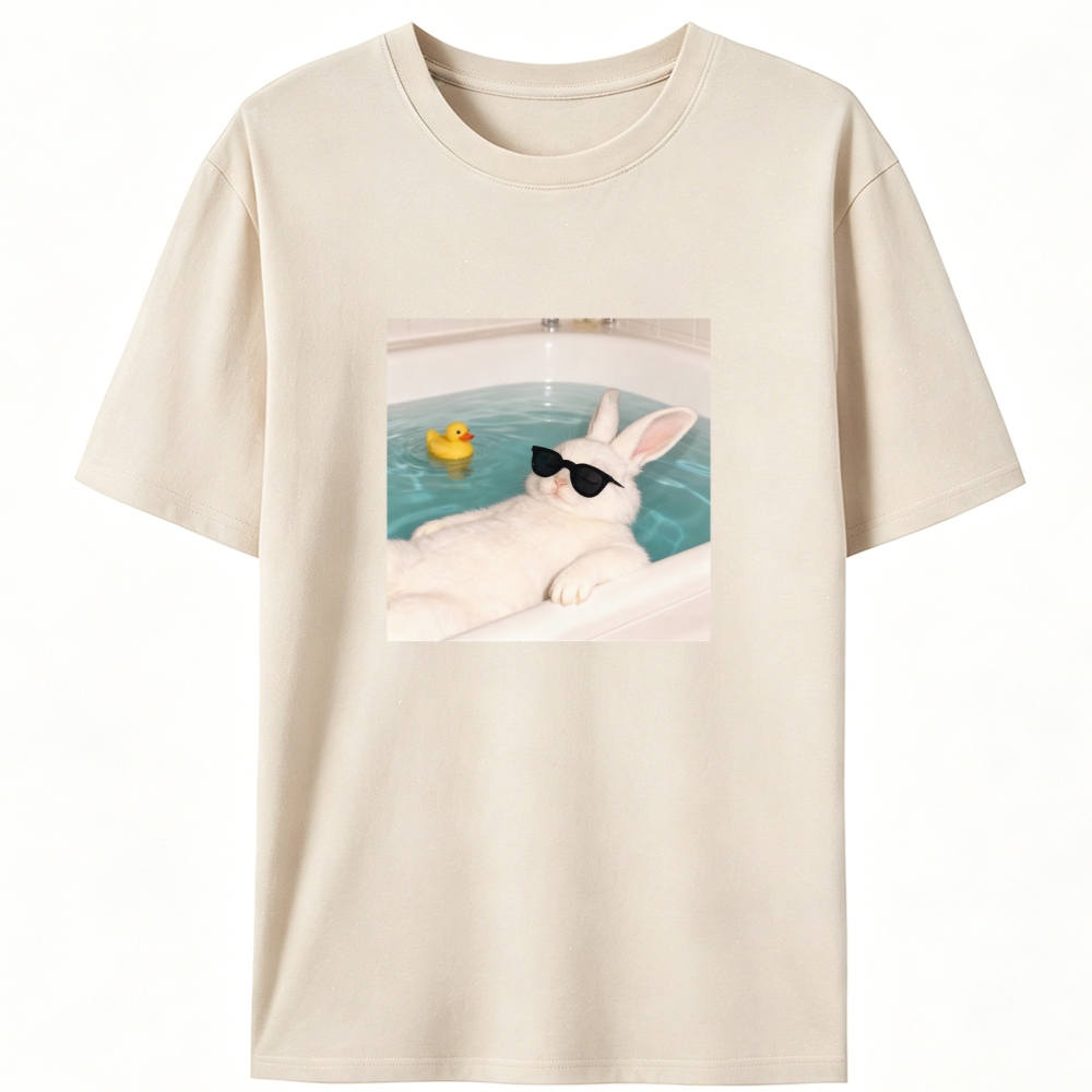 Bath Tub Bunny Sunglasses Graphic Designed for Women - Slim Fit Cotton Tee