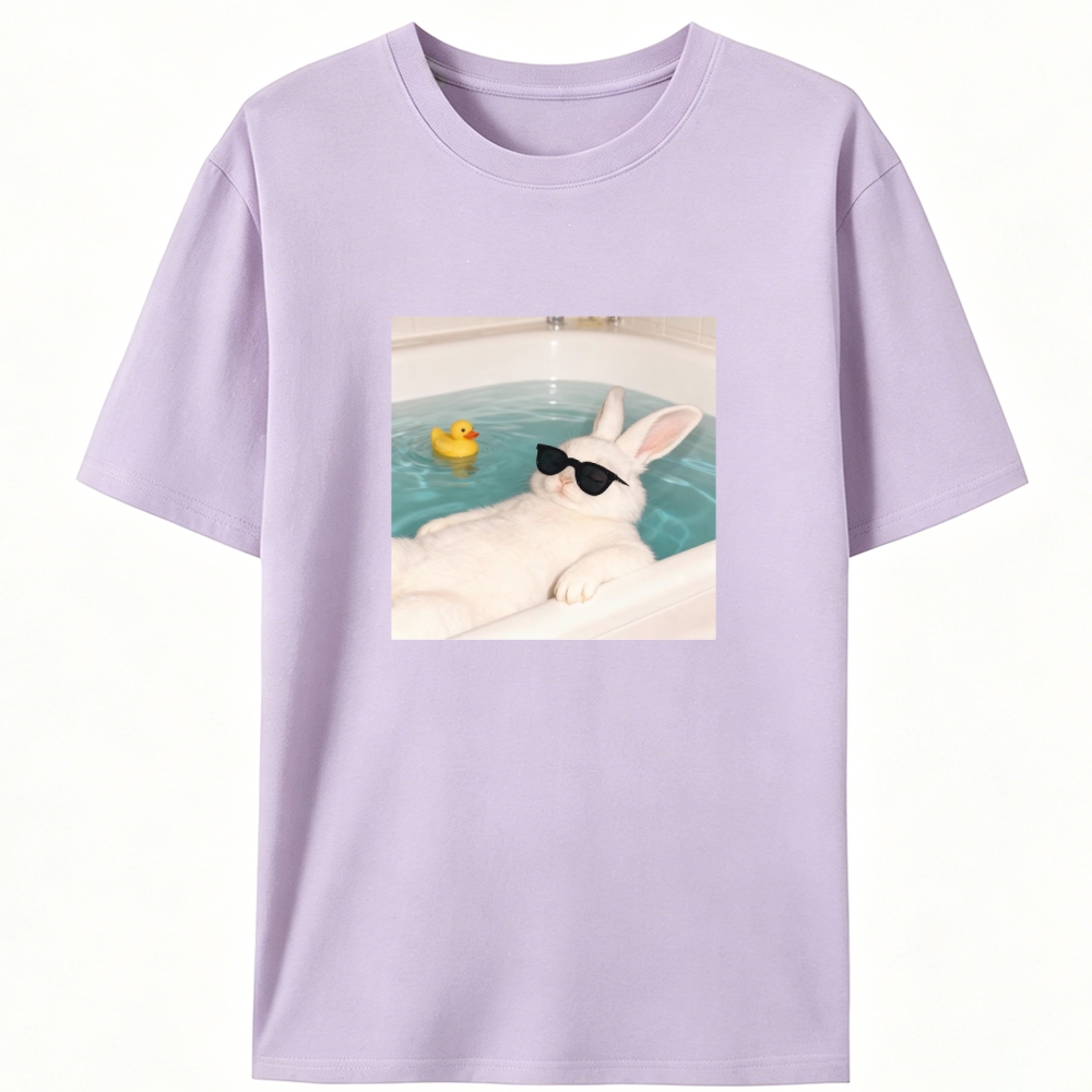 Bath Tub Bunny Sunglasses Graphic Designed for Women - Slim Fit Cotton Tee