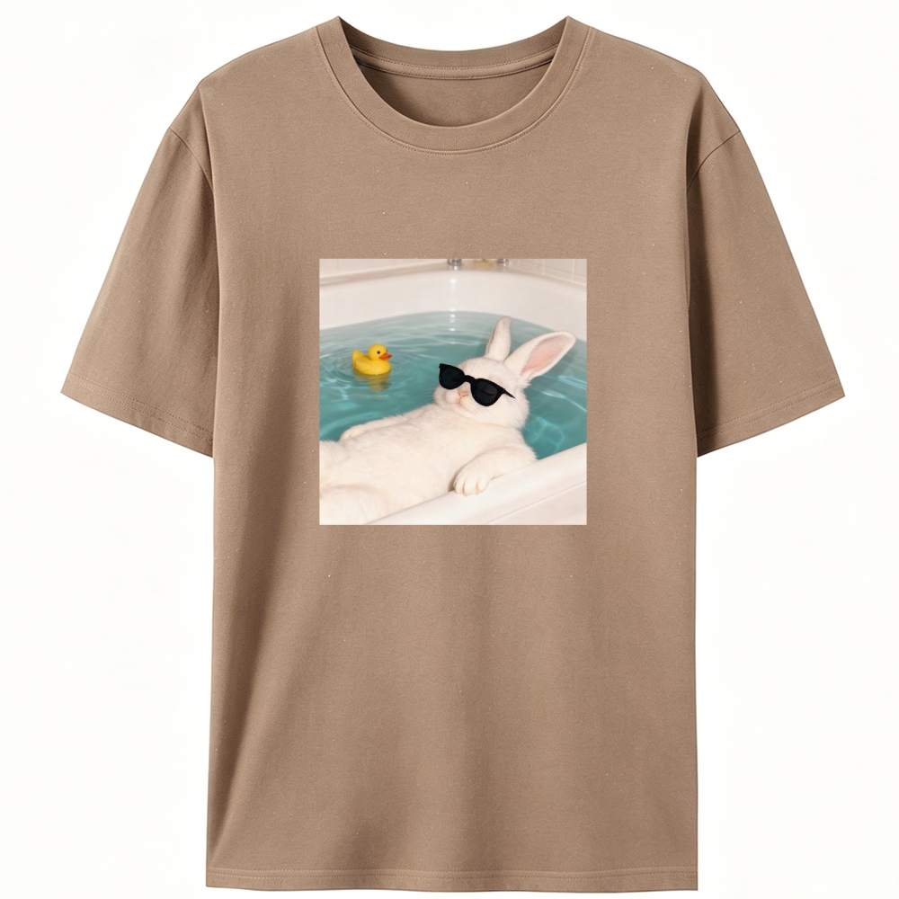 Bath Tub Bunny Sunglasses Graphic Designed for Women - Slim Fit Cotton Tee