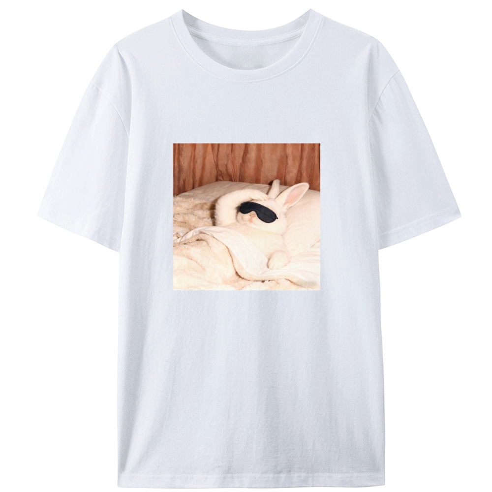 Sleepy Morning Bunny Graphic Designed for Women - Slim Fit Cotton Tee