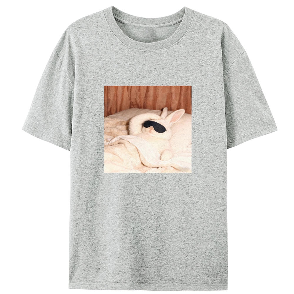 Sleepy Morning Bunny Graphic Designed for Women - Slim Fit Cotton Tee