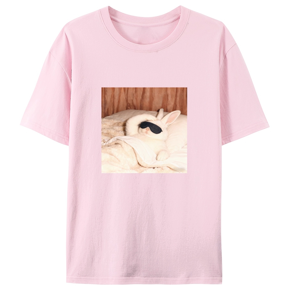Sleepy Morning Bunny Graphic Designed for Women - Slim Fit Cotton Tee