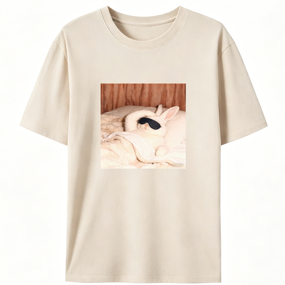 Sleepy Morning Bunny Graphic Designed for Women - Slim Fit Cotton Tee