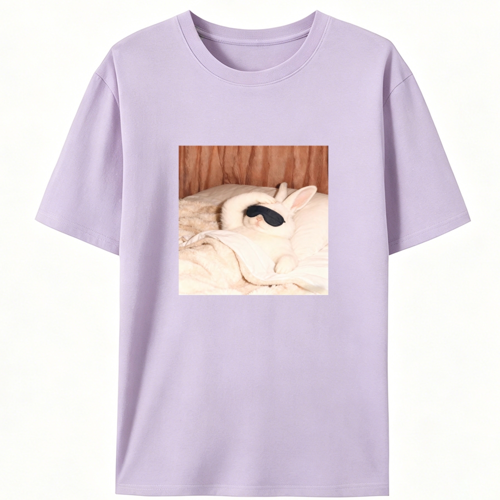 Sleepy Morning Bunny Graphic Designed for Women - Slim Fit Cotton Tee