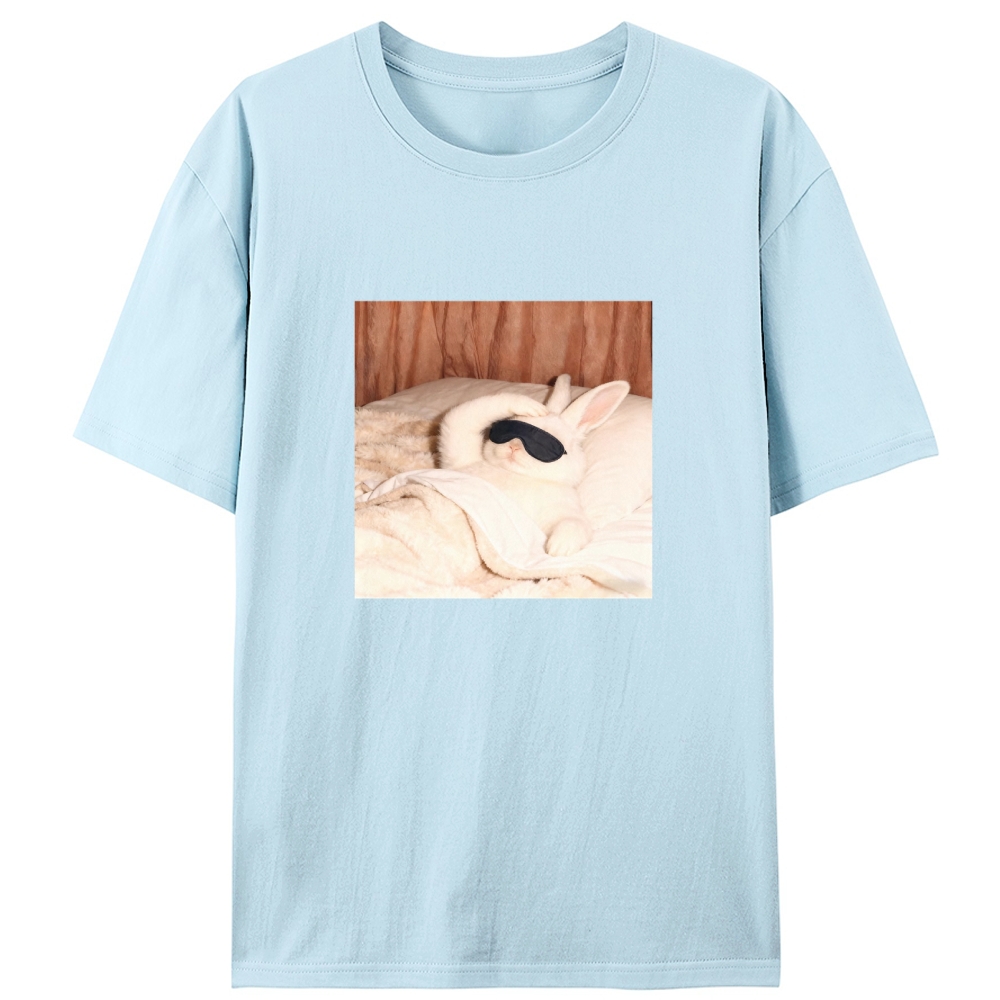 Sleepy Morning Bunny Graphic Designed for Women - Slim Fit Cotton Tee