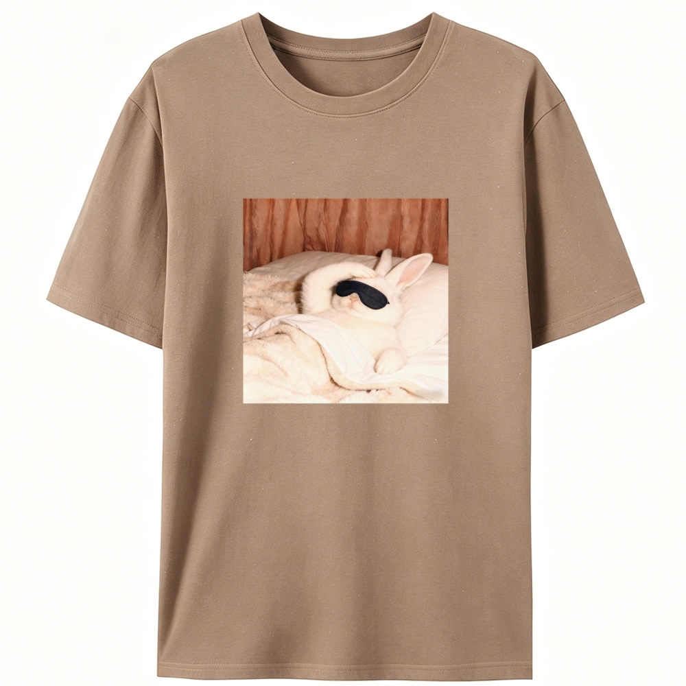 Sleepy Morning Bunny Graphic Designed for Women - Slim Fit Cotton Tee