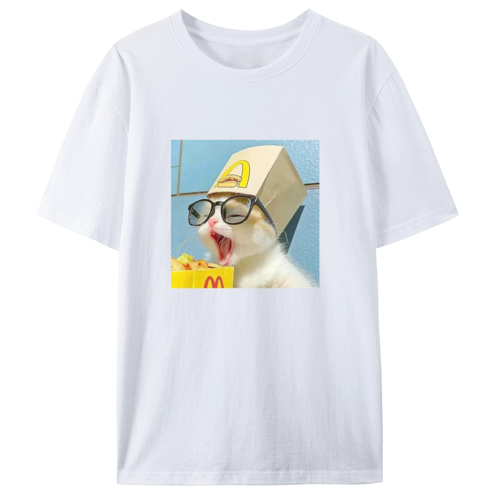 Burger Box Glasses Funny Designed for Women - Slim Fit Cotton Tee