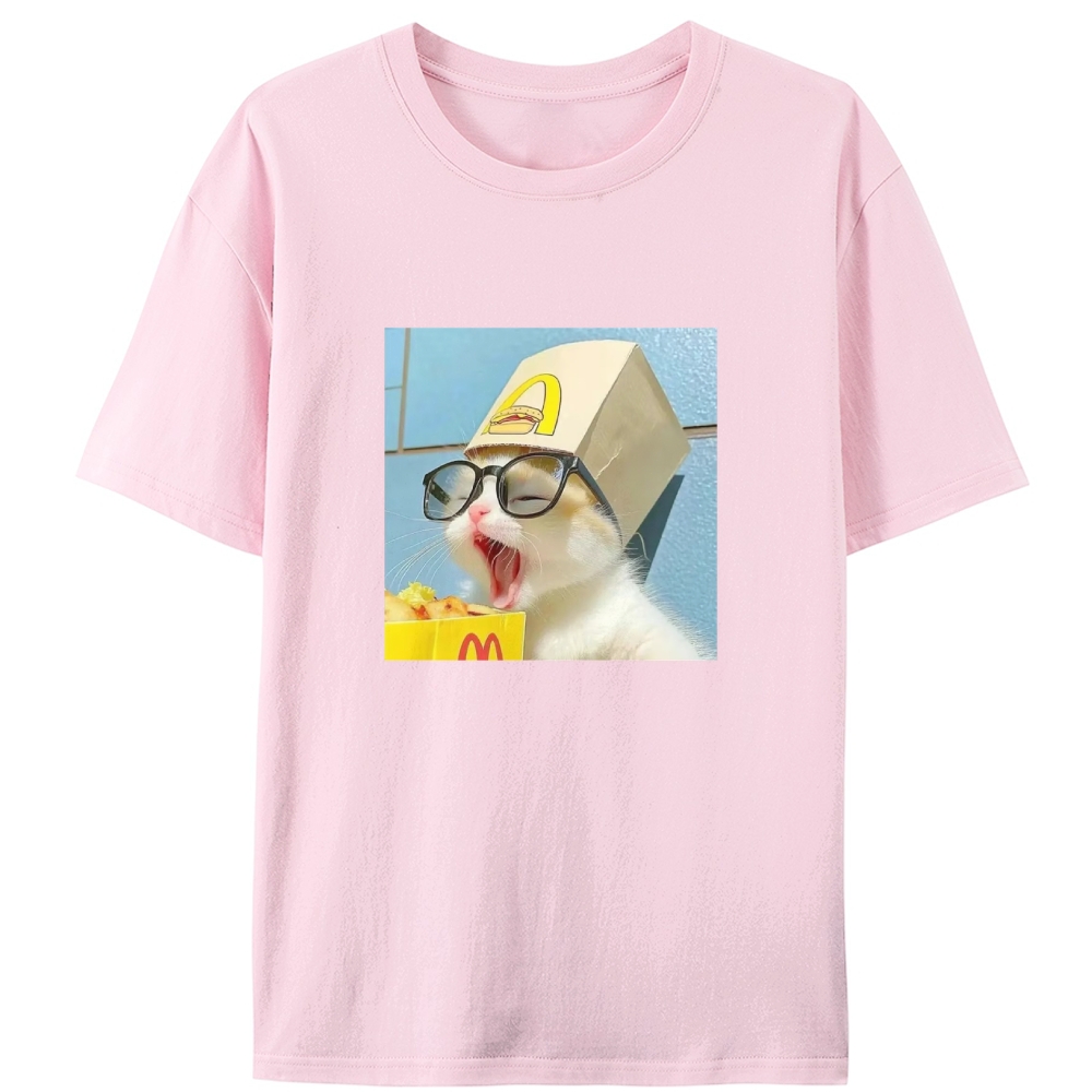 Burger Box Glasses Funny Designed for Women - Slim Fit Cotton Tee