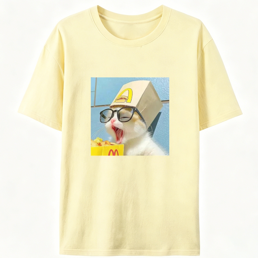 Burger Box Glasses Funny Designed for Women - Slim Fit Cotton Tee