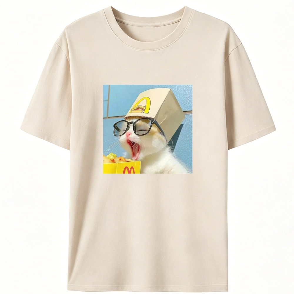Burger Box Glasses Funny Designed for Women - Slim Fit Cotton Tee