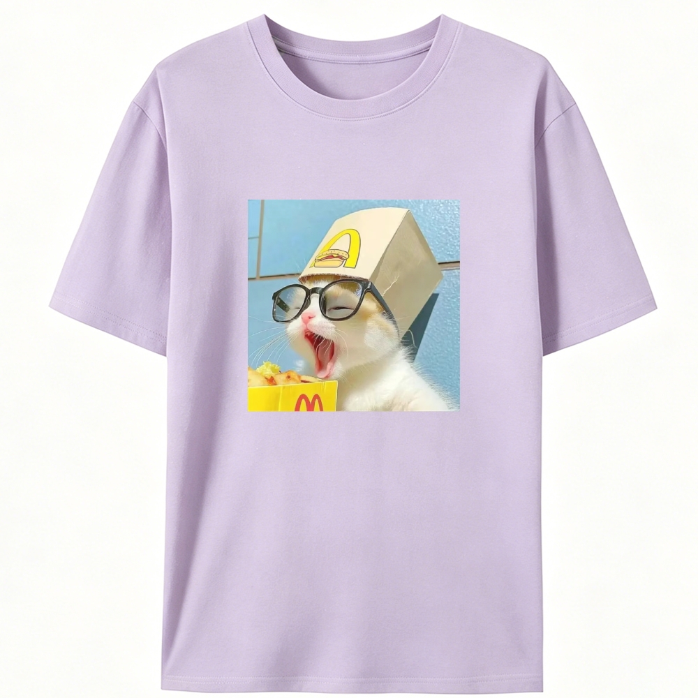 Burger Box Glasses Funny Designed for Women - Slim Fit Cotton Tee