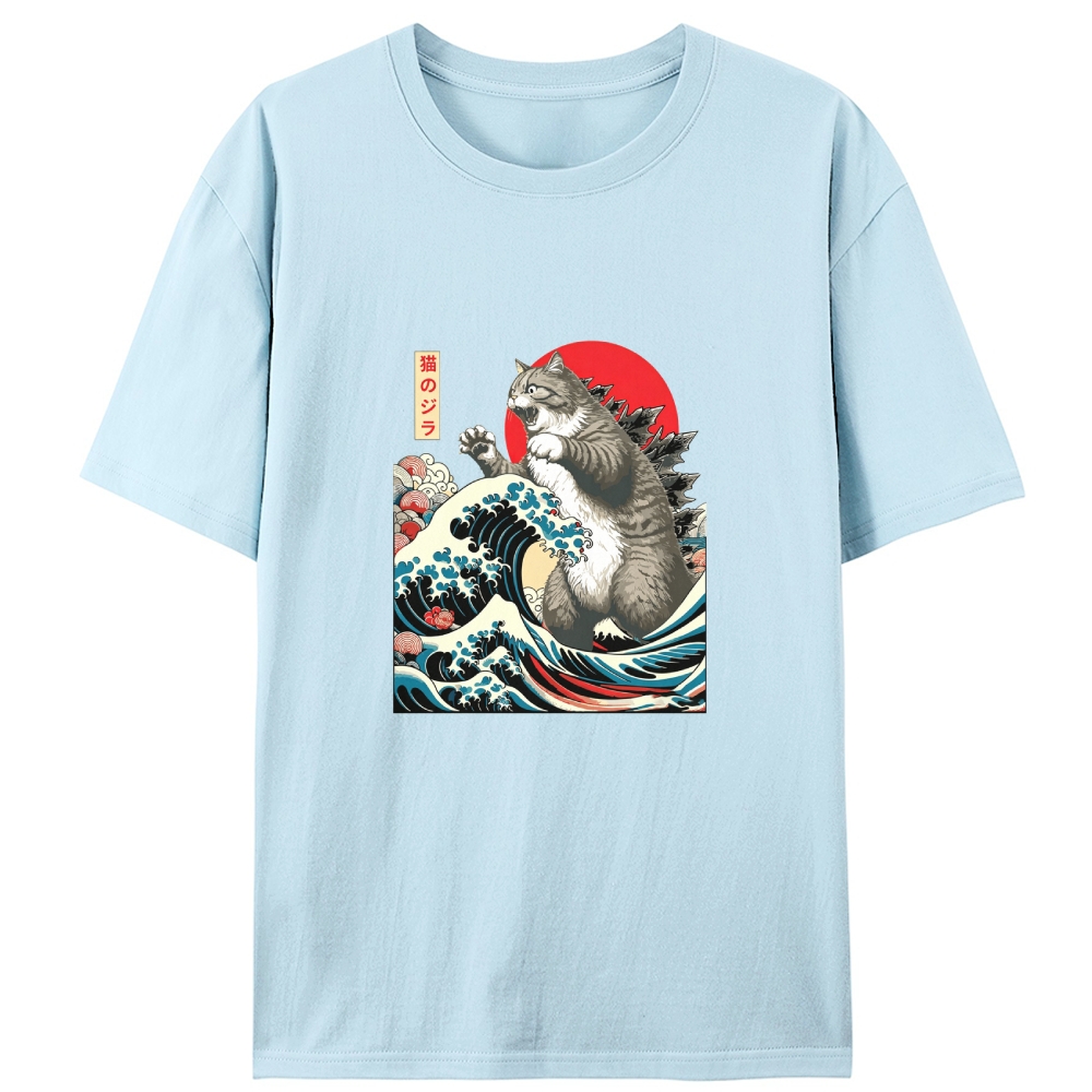Monster Cat Kaiju Retro Designed for Women - Slim Fit Cotton Tee
