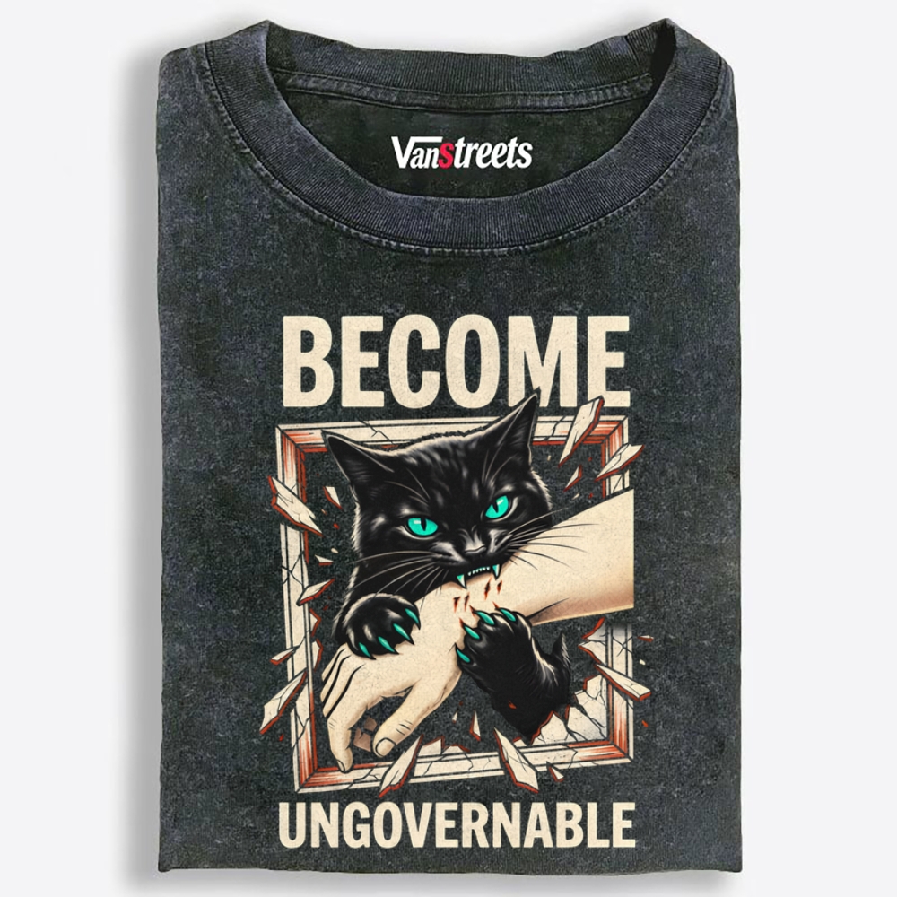 Become Ungovernable Retro Washed T-Shirt | 100% Cotton | Streetwear Essential