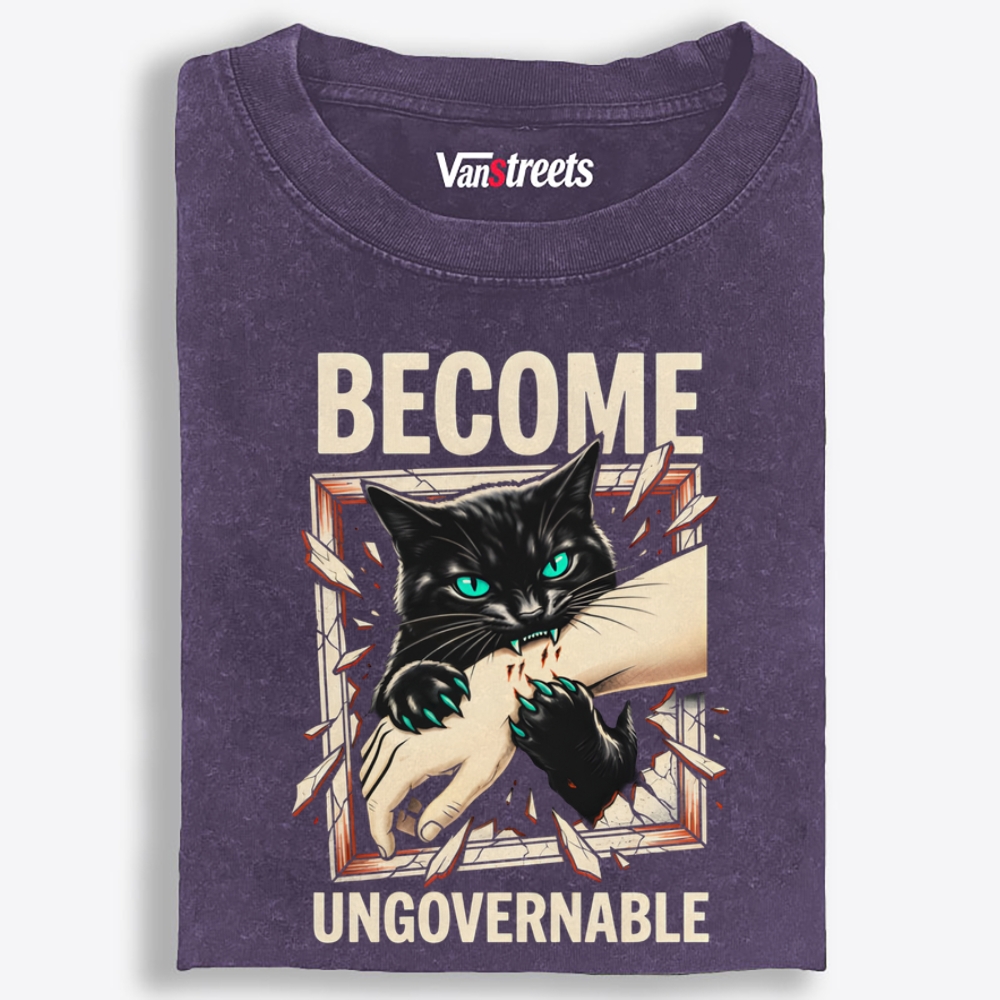 Become Ungovernable Retro Washed T-Shirt | 100% Cotton | Streetwear Essential
