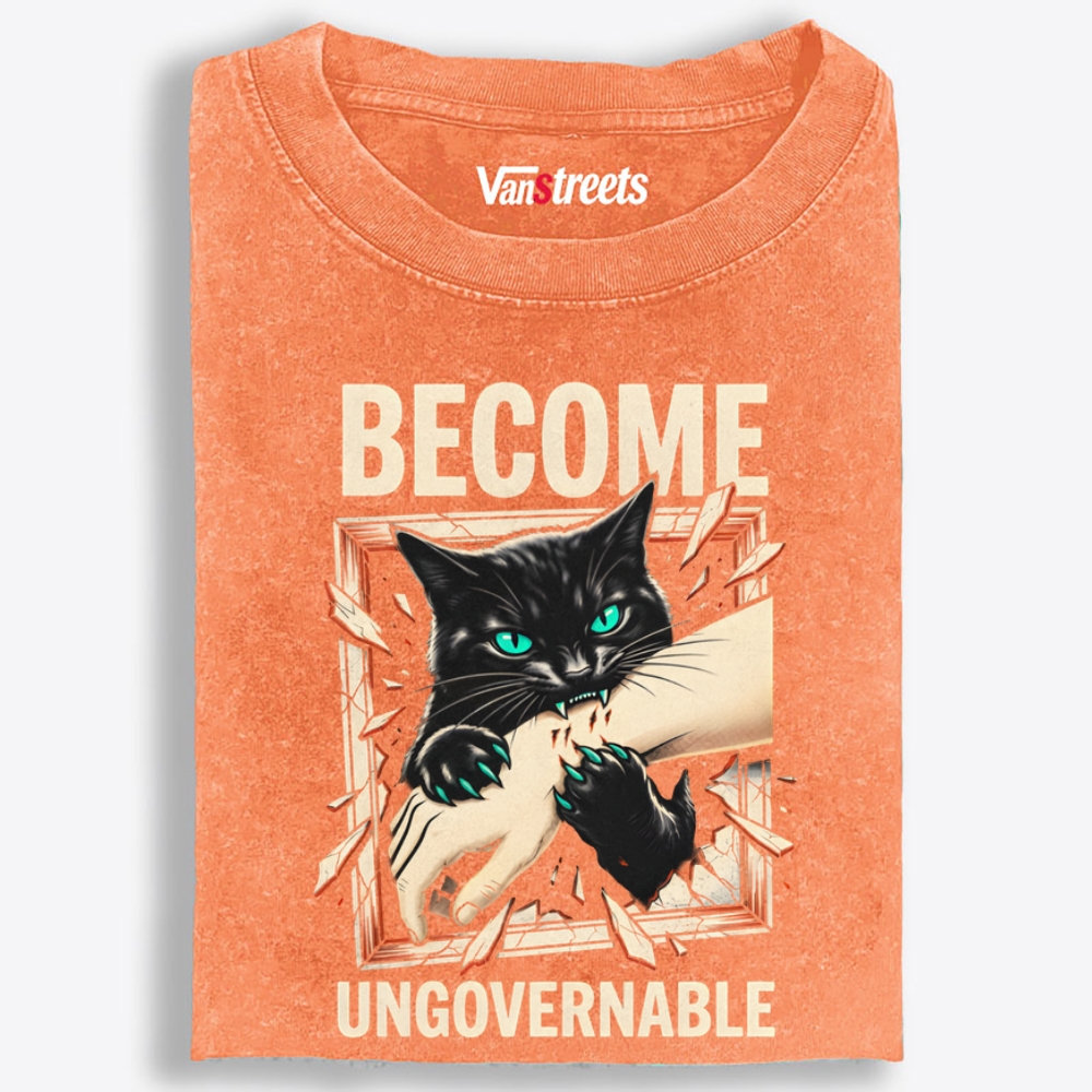 Become Ungovernable Retro Washed T-Shirt | 100% Cotton | Streetwear Essential