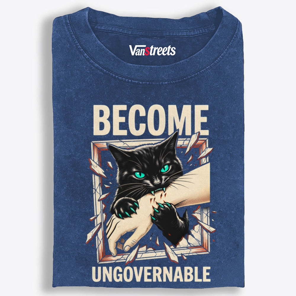 Become Ungovernable Retro Washed T-Shirt | 100% Cotton | Streetwear Essential