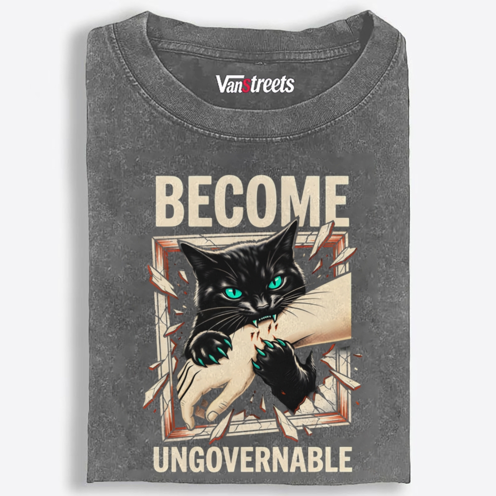 Become Ungovernable Retro Washed T-Shirt | 100% Cotton | Streetwear Essential