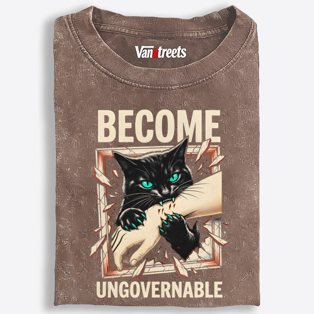 Become Ungovernable Retro Washed T-Shirt | 100% Cotton | Streetwear Essential