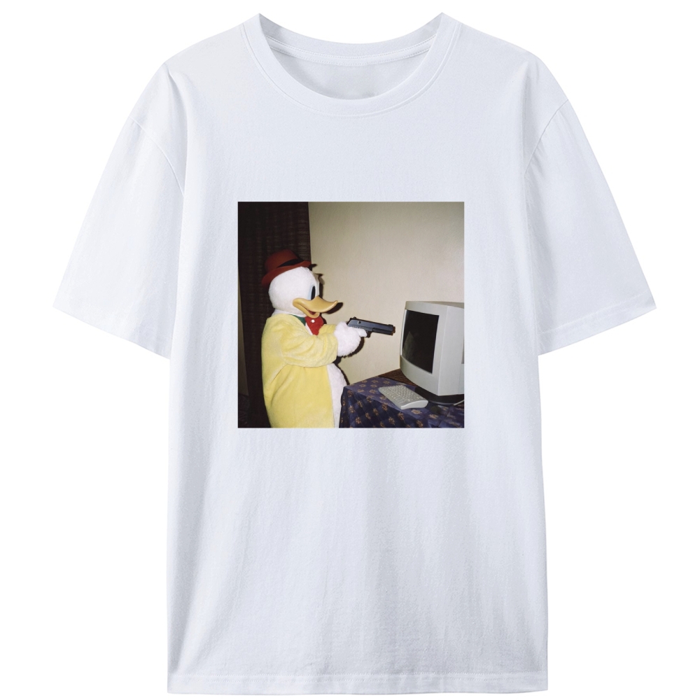 Gun Donald Duck Retro Designed for Women - Slim Fit Cotton Tee