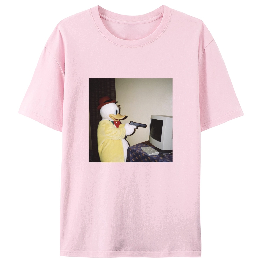 Gun Donald Duck Retro Designed for Women - Slim Fit Cotton Tee