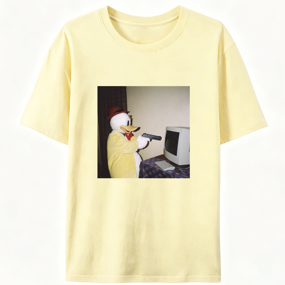 Gun Donald Duck Retro Designed for Women - Slim Fit Cotton Tee