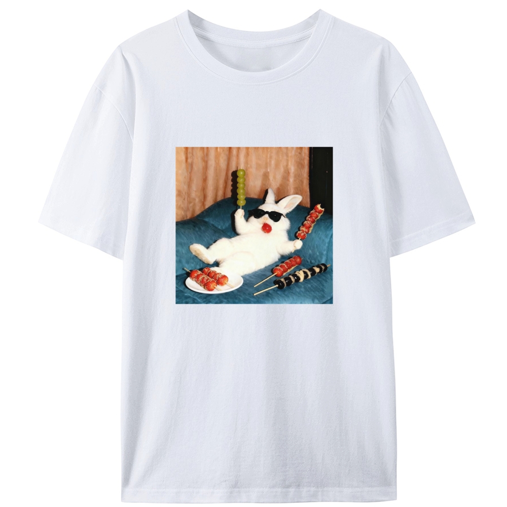 Cool Rabbit Skewers Retro Designed for Women - Slim Fit Cotton Tee