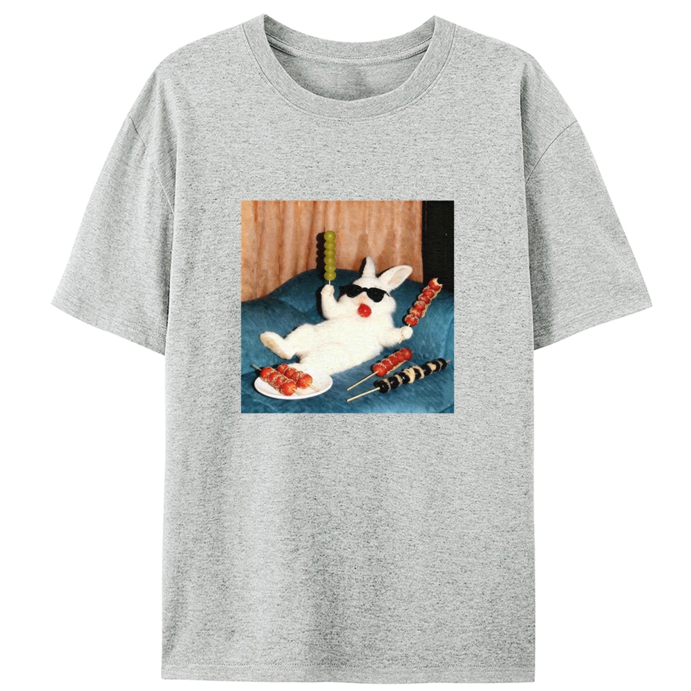 Cool Rabbit Skewers Retro Designed for Women - Slim Fit Cotton Tee