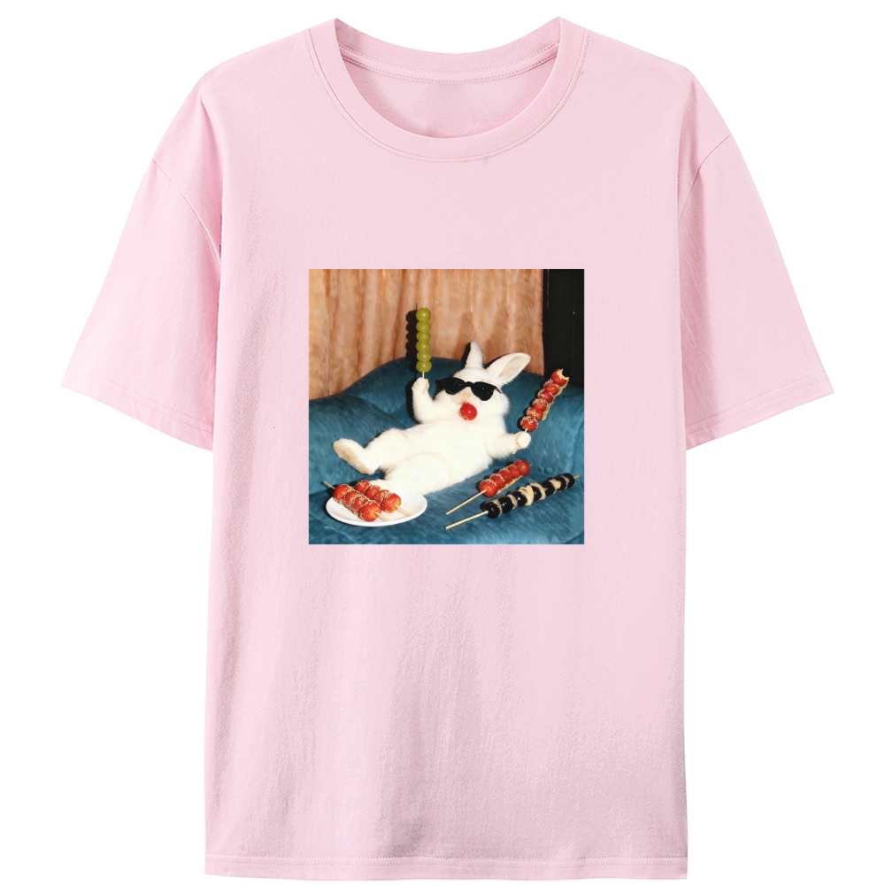 Cool Rabbit Skewers Retro Designed for Women - Slim Fit Cotton Tee