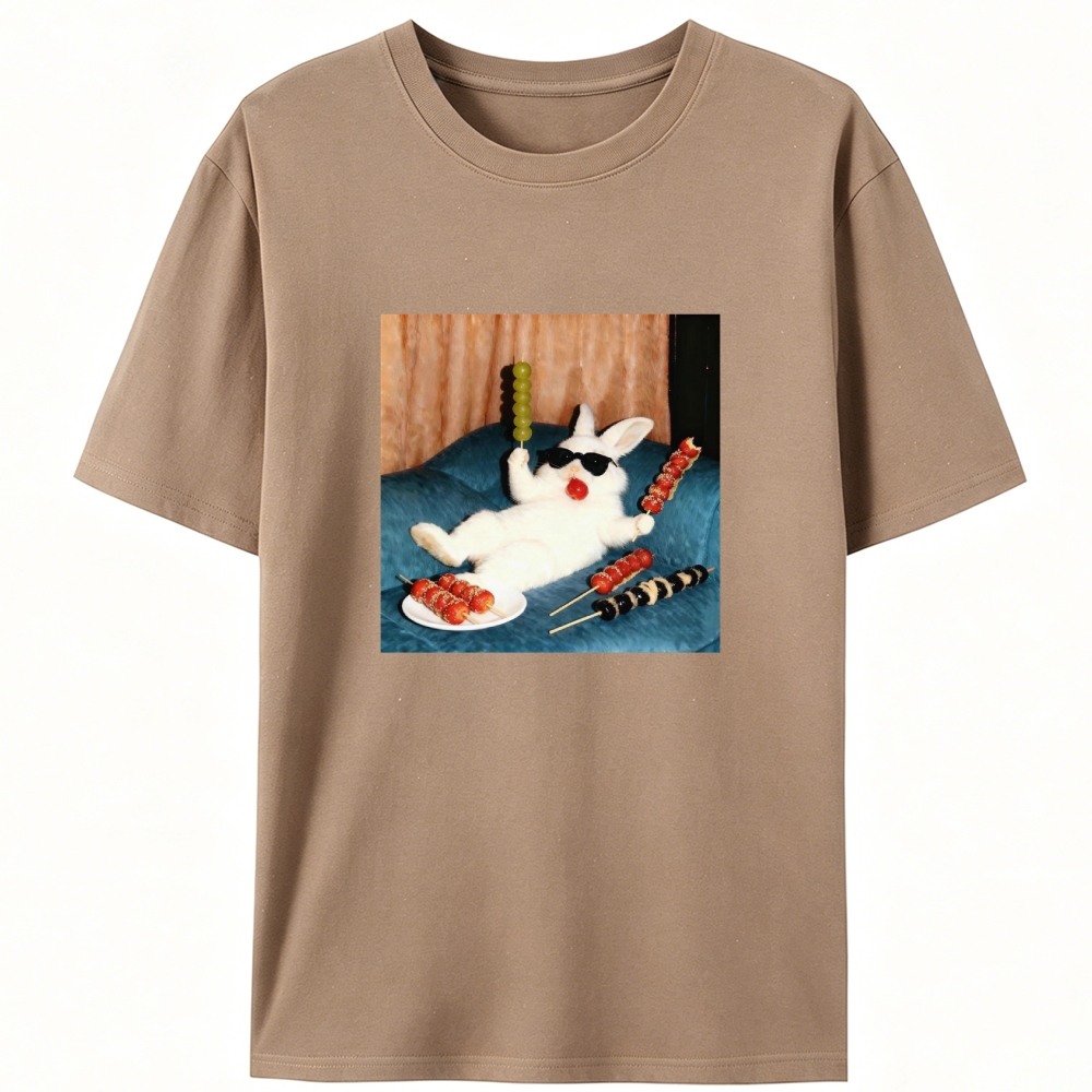 Cool Rabbit Skewers Retro Designed for Women - Slim Fit Cotton Tee