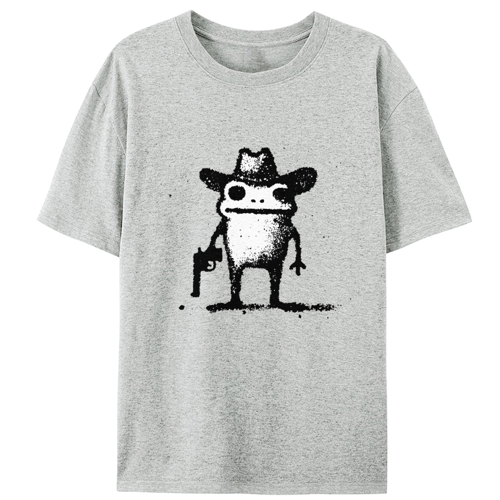 Cowboy Gun Frog Retro Designed for Women - Slim Fit Cotton Tee