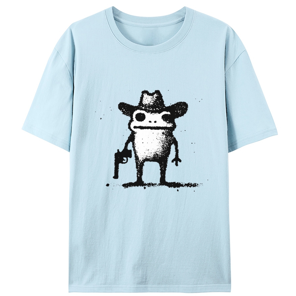 Cowboy Gun Frog Retro Designed for Women - Slim Fit Cotton Tee