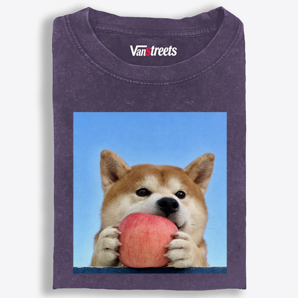 Apple All Mine Shiba Retro Washed T-Shirt | 100% Cotton | Streetwear Essential