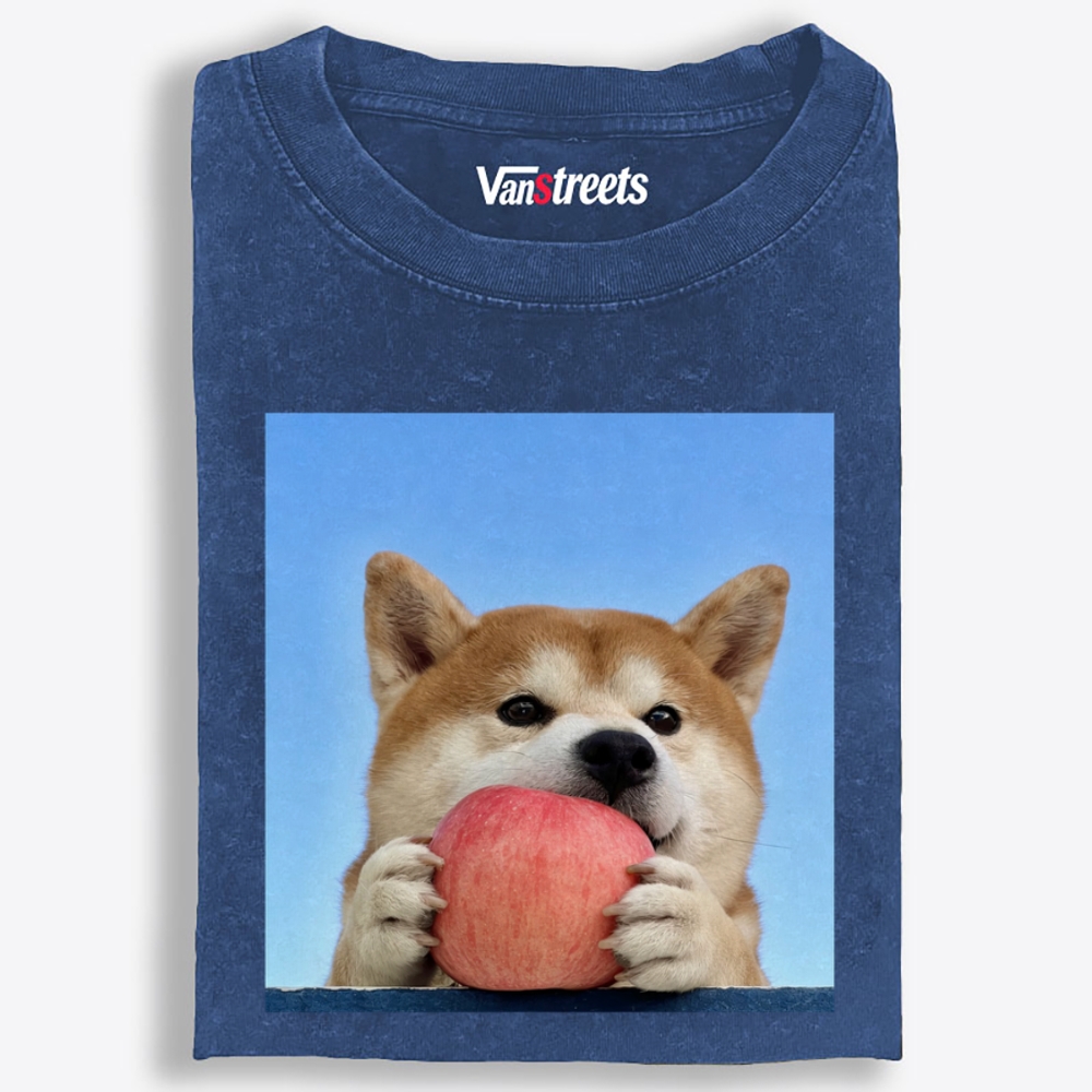 Apple All Mine Shiba Retro Washed T-Shirt | 100% Cotton | Streetwear Essential
