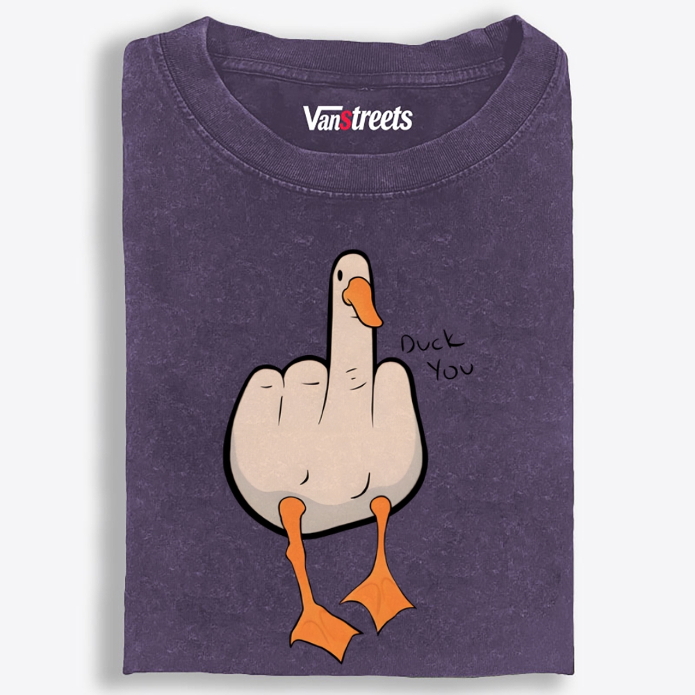Duck You Retro Washed T-Shirt | 100% Cotton | Streetwear Essential