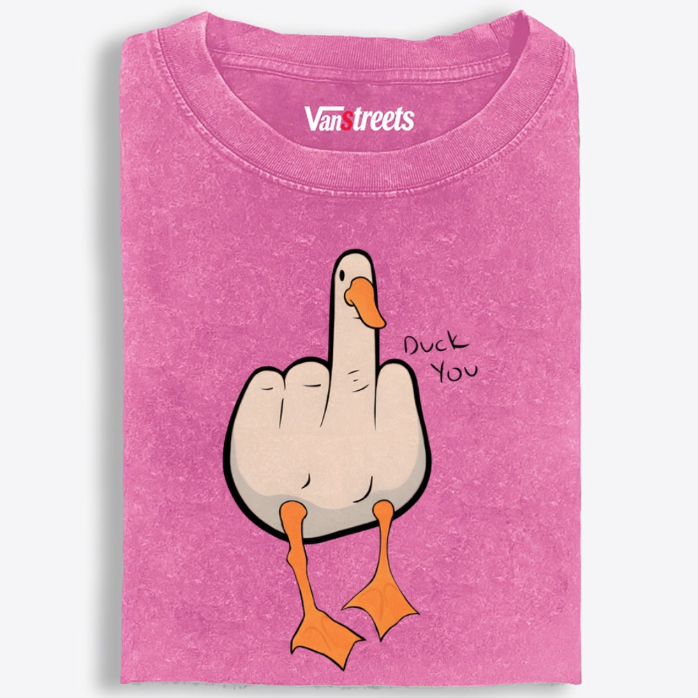 Duck You Retro Washed T-Shirt | 100% Cotton | Streetwear Essential