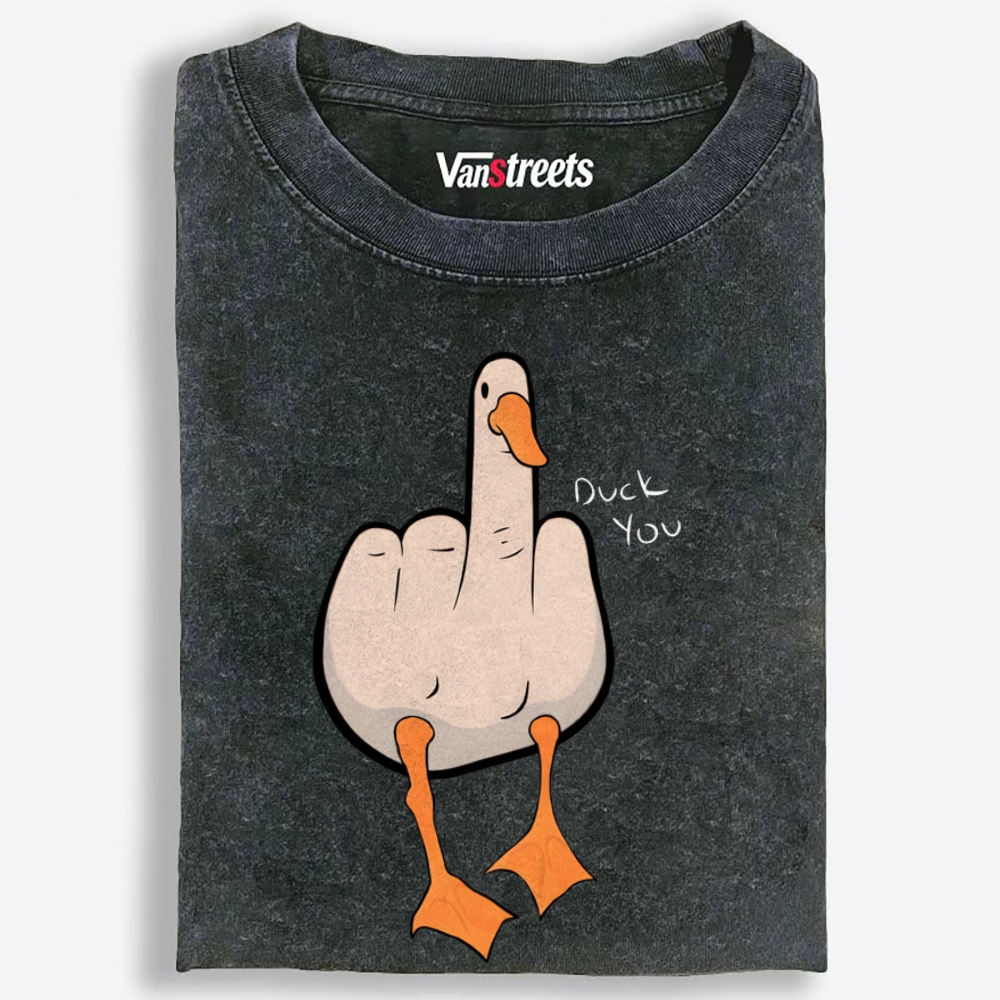 Duck You Retro Washed T-Shirt | 100% Cotton | Streetwear Essential