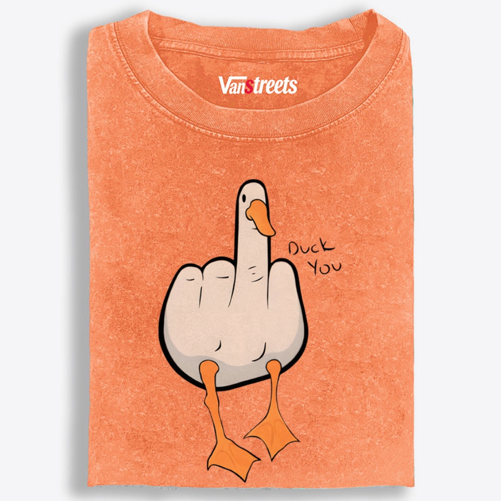 Duck You Retro Washed T-Shirt | 100% Cotton | Streetwear Essential