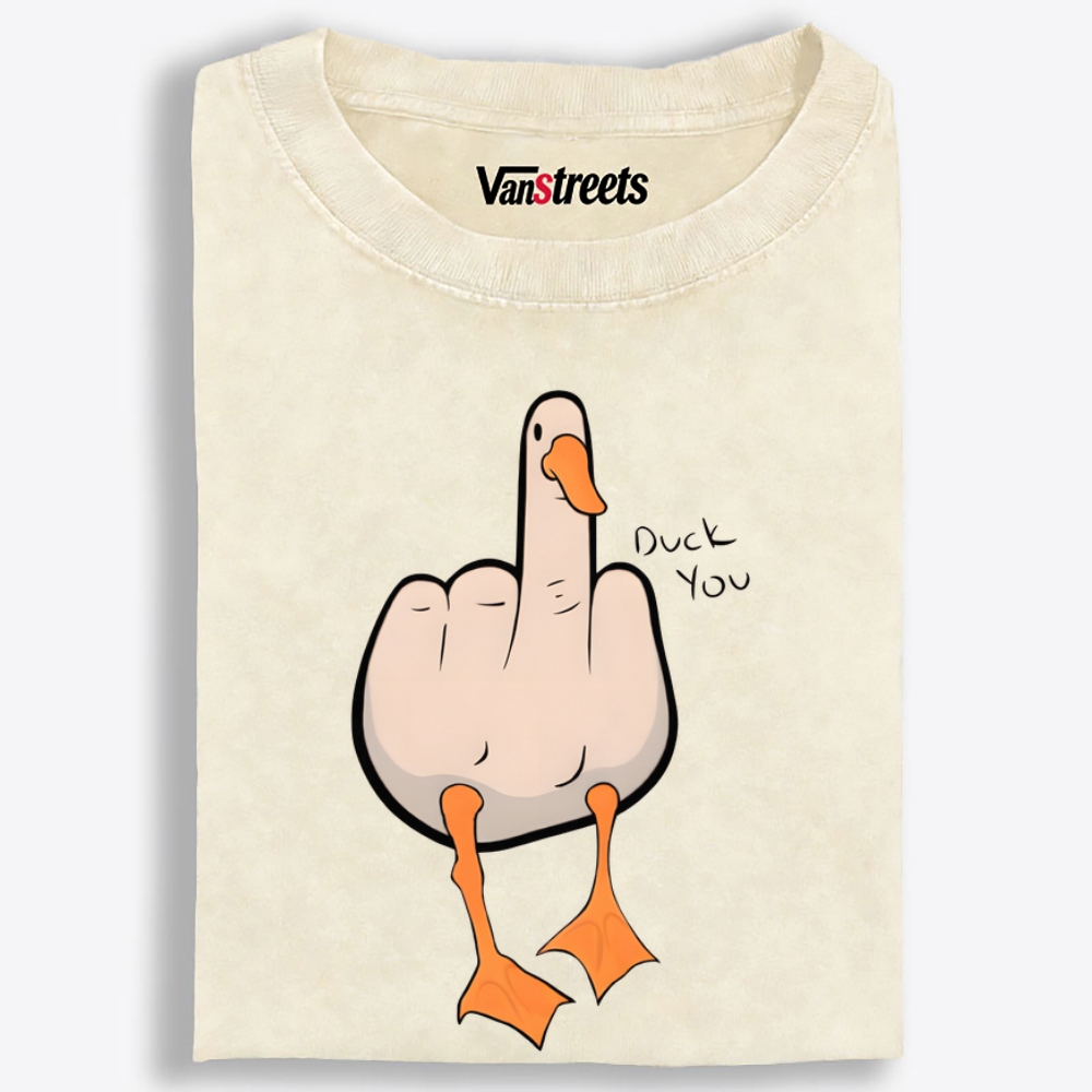 Duck You Retro Washed T-Shirt | 100% Cotton | Streetwear Essential