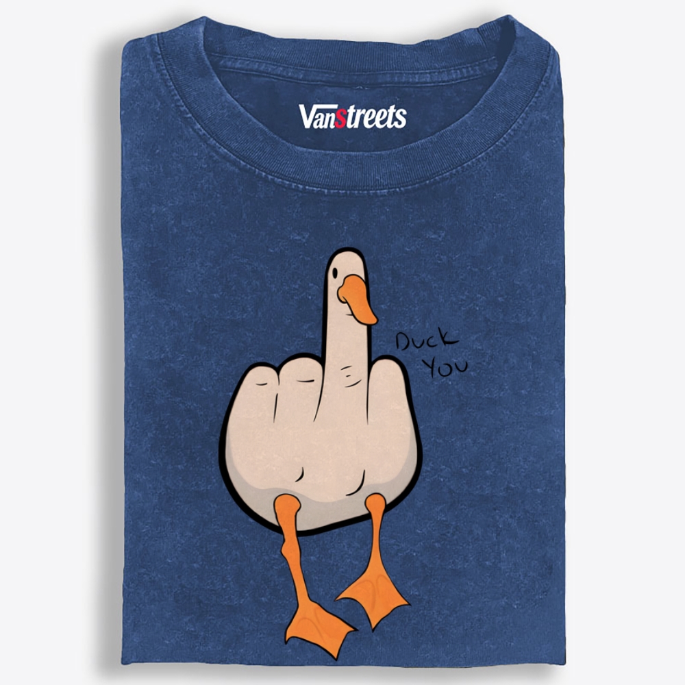 Duck You Retro Washed T-Shirt | 100% Cotton | Streetwear Essential