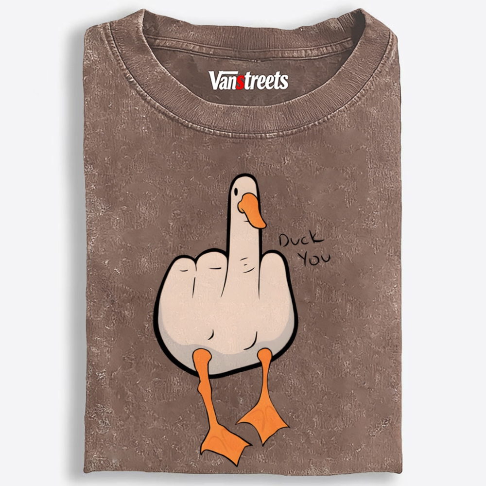 Duck You Retro Washed T-Shirt | 100% Cotton | Streetwear Essential