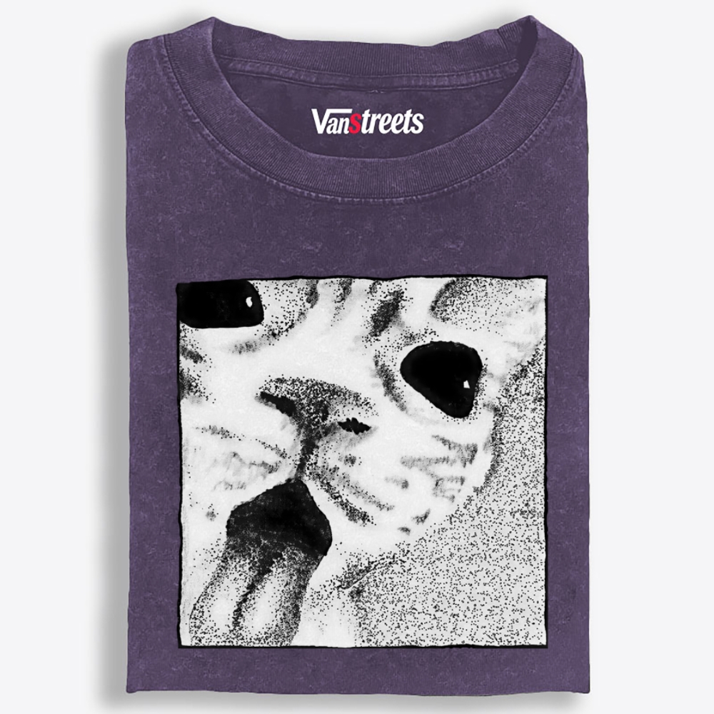 Silly Tongue Cat Retro Washed T-Shirt | 100% Cotton | Streetwear Essential