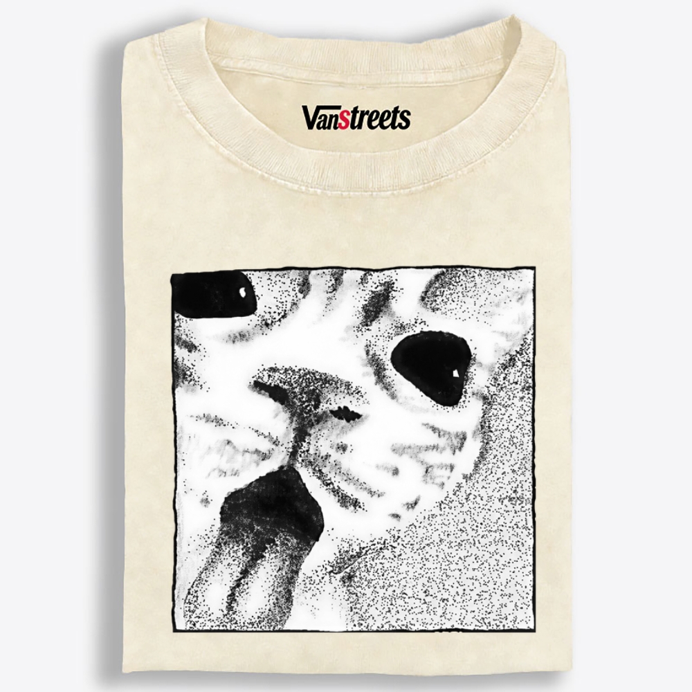 Silly Tongue Cat Retro Washed T-Shirt | 100% Cotton | Streetwear Essential