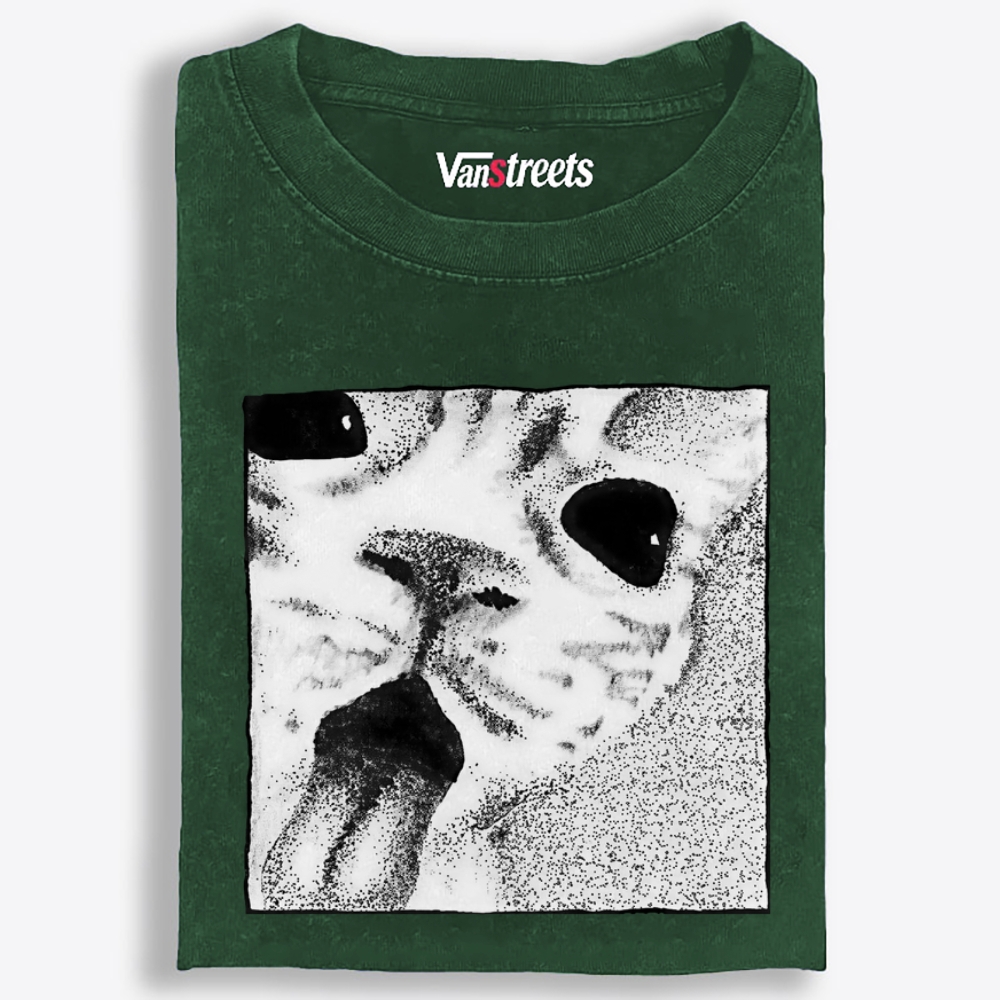 Silly Tongue Cat Retro Washed T-Shirt | 100% Cotton | Streetwear Essential